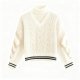 Cream Turtleneck Cable Knit Sweater